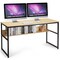 Costway 55'' Industrial Computer Desk w/ Storage Shelf Adjustable Foot Pads